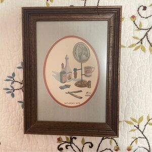 Vtg Saturday Nite Framed Art Print